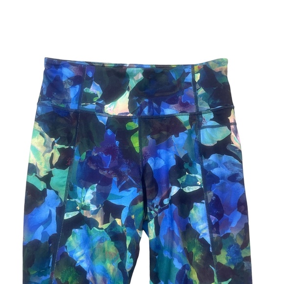 Athleta Medium Leggings Colorful Sheer Ankle Blue Pink Green‎ - Picture 6 of 8